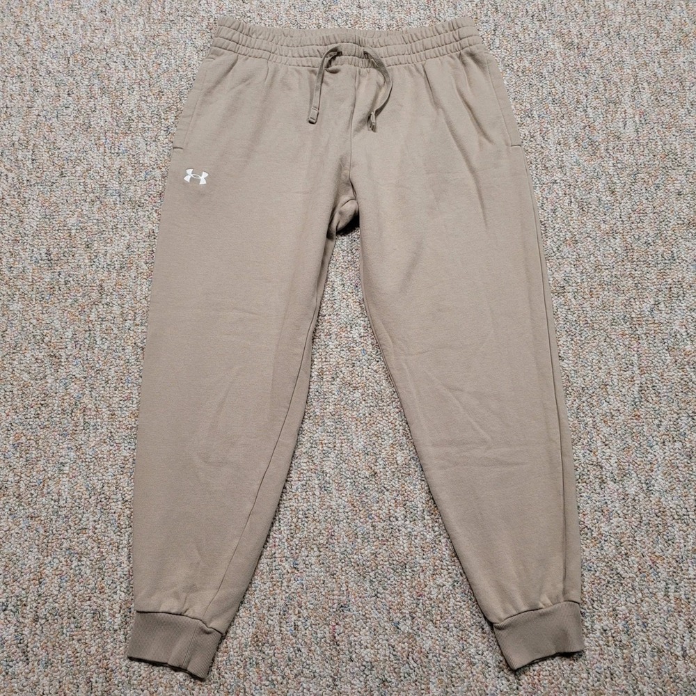 Under‎ Armour Joggers Mens XL Tan Rival Cotton Fleece Sweatpants Athletic Pants